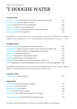 Dinerkaart (pdf) - t Hooghe Water
