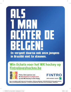 Win tickets voor het WK hockey op Fintroloveshockey.be