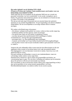 Het ouder initiatief van de Stichting WWA