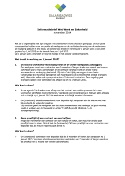 Informatiebrief Wet Werk en Zekerheid november 2014