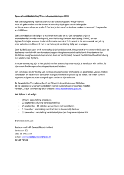 Oproep kandidaatstelling - Noord