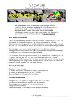 VACATURE SCOUTSLEIDING (m/v)