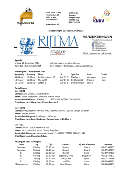 Convocatienummer 17 - Velpse korfbalclub SIOS