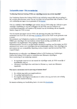 Info betreffende VOG verenigingen
