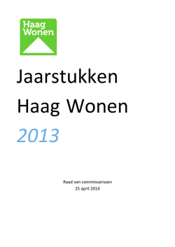 Haagwonen - Jaarverslag 2013