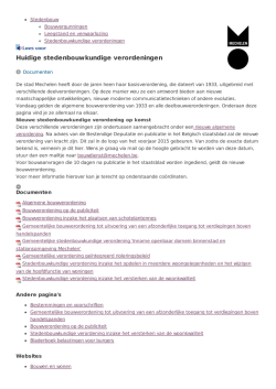 Huidige stedenbouwkundige verordeningen - E-loket
