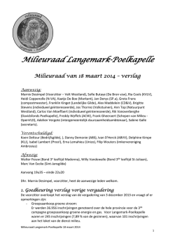 vergadering van 18 maart 2014 - Gemeente Langemark
