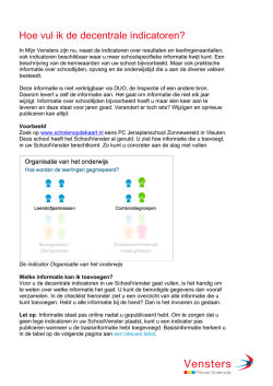 Hoe vul ik de decentrale indicatoren?