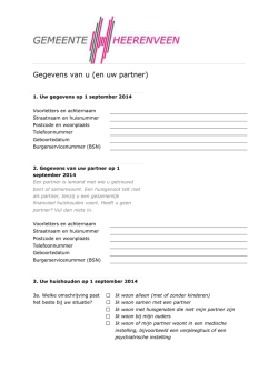 Gegevens van u (en uw partner)