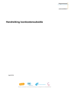 Handreiking loonkostensubsidie