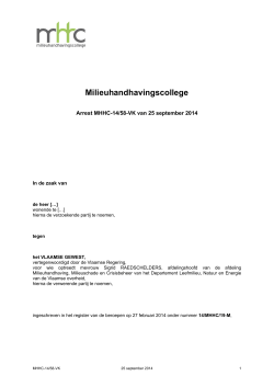 MHHC-14/58-VK - Milieuhandhavingscollege