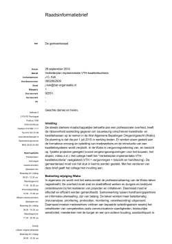 Raadsinformatiebrief 2014 92551 verbeterplan implementatie VTH