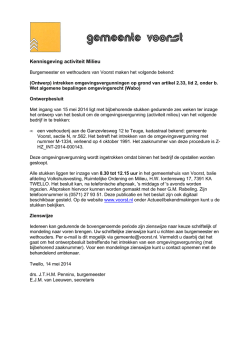 Kennisgeving activiteit Milieu