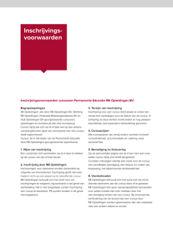inschrijvingsvoorwaarden PE