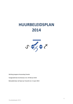 HUURBELEIDSPLAN 2014