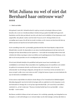 Wist Juliana nu wel of niet dat Bernhard haar ontrouw was? ***