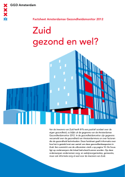 Factsheet Zuid gezond en wel - GGD Amsterdam