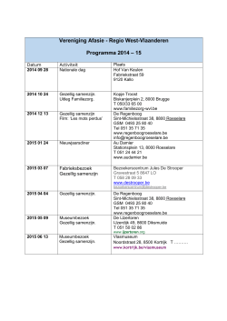 Vereniging Afasie - Regio West-Vlaanderen Programma 2014 – 15