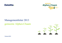 Management letter 2013 - Gemeente Alphen