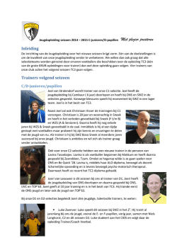 Jeugdopleiding 2014-2015 C-D-junioren