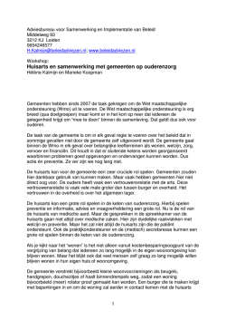 Huisarts en samenwerking met gemeenten op ouderenzorg