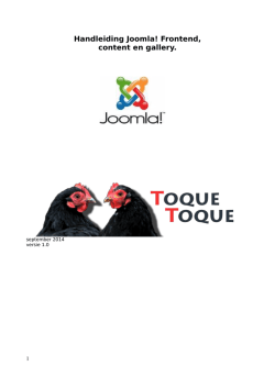 Handleiding Joomla! Frontend, content en gallery.