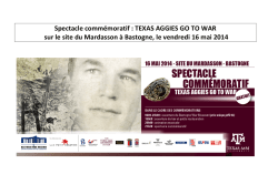 Spectacle commémoratif : TEXAS AGGIES GO TO WAR sur le site