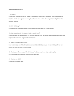 Janita Nabibaks 2516913 1 : Who am I? Ik ben Janita Nabibaks. Ik