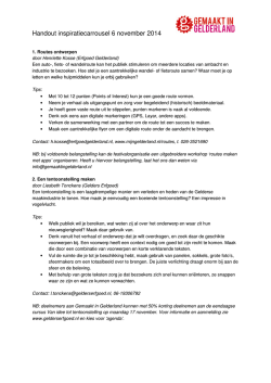 Handout inspiratiecarrousel 6 november 2014
