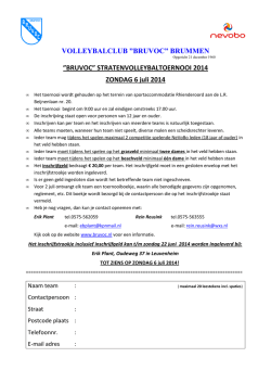 Inschrijfformulier Stratenvolleybal 2014