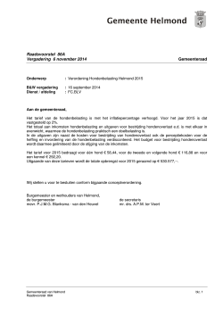 Verordening Hondenbelasting Helmond 2015