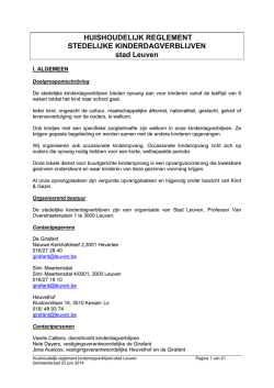 Huishoudelijk reglement - Kinderopvang in Leuven