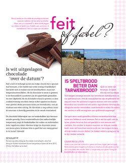 IS SPELTBROOD BETER DAN TARWEBROOD? Is wit uitgeslagen