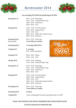 Groepslesrooster Kerst 2014