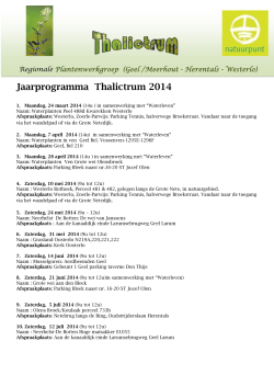 Jaarprogramma Thalictrum 2014 - Natuurpunt Geel