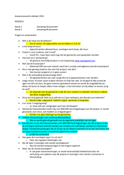 Inwonersavond 6 oktober 2014 WOZOCO Sessie 1 Aanwezig 56