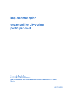 Participatiewet - implementatieplan