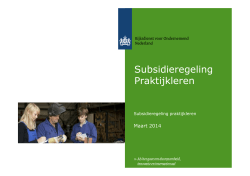 Presentatie informatiebijeenkomst Subsidieregeling praktijkleren