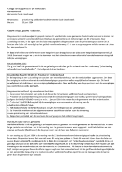 Ingekomen stuk B1 - raadsagenda 25-9-2014