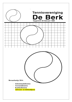 Bewaarboekje 2014 - Tennisvereniging de Berk