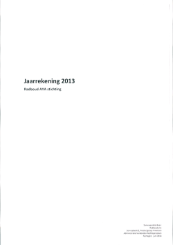 Jaarrekening Radboud AYA Stichting