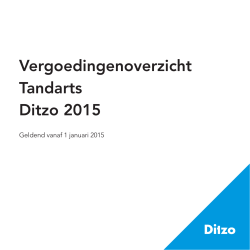 Vergoedingenoverzicht Tandarts Ditzo 2015