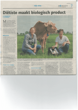 Dietiste maakt biologisch product juni 2014