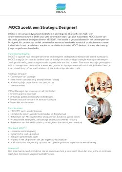 MOCS zoekt een Strategic Designer!