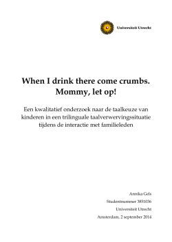 When I drink there come crumbs. Mommy, let op!