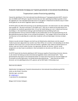 Persbericht NVTG n.a.v. brief minister Schippers aan ziekenhuizen