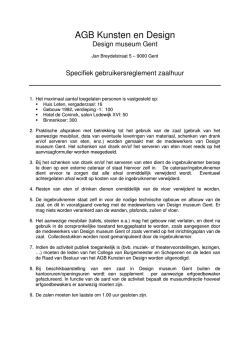 Specifiek gebruikersreglement zaalhuur