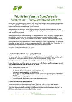 haar memorandum - Vlaamse Sportfederatie