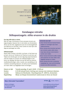 Eendaagse retraite Stiltepostzegels: stilte ervaren in