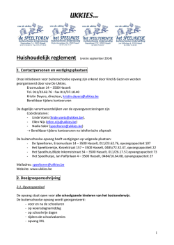 Huishoudelijk reglement BUITENSCHOOLSE OPVANG